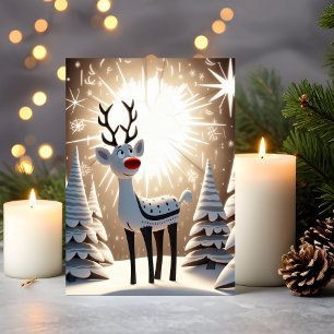 Cartes Pour Fêtes Annuelles Renard à nez rouge