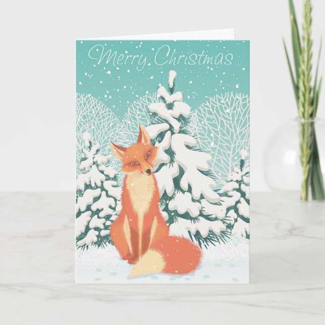 Cartes Pour Fêtes Annuelles Renard de Noël (Devant)