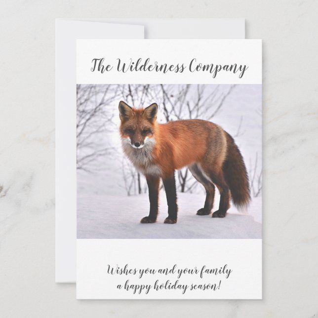 Cartes Pour Fêtes Annuelles Renard Des Bois À Noël De Neige (Devant)