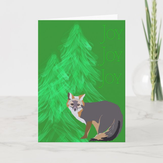 Cartes Pour Fêtes Annuelles Renard Joyeux  (Devant)