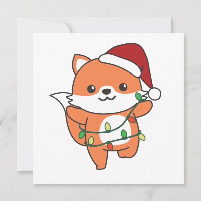 Cartes Pour Fêtes Annuelles Renard Noël Hiver Animaux Fêtes Renards (Devant)