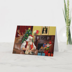 Cartes Pour Fêtes Annuelles Renard terrier de Santa (poil dur)