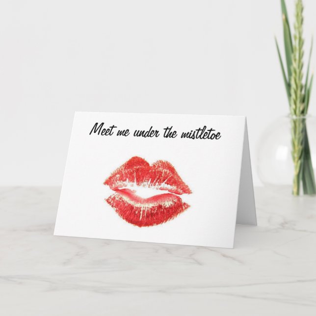 CARTES POUR FÊTES ANNUELLES RENCONTREZ-MOI SOUS LE MISTLETOE (Devant)