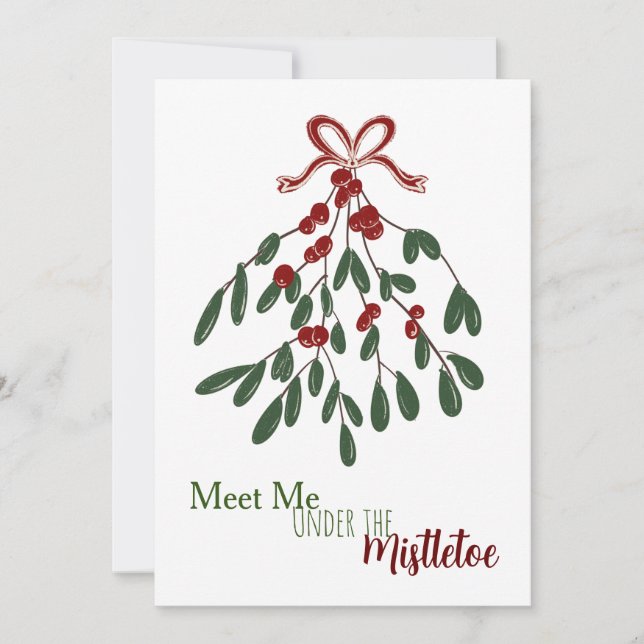 Cartes Pour Fêtes Annuelles Rencontrez-moi sous le Mistletoe (Devant)