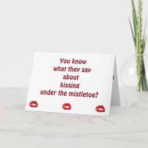 CARTES POUR FÊTES ANNUELLES RENCONTREZ-MOI SOUS LE MISTLETOE POUR VOIR CE QUI 
