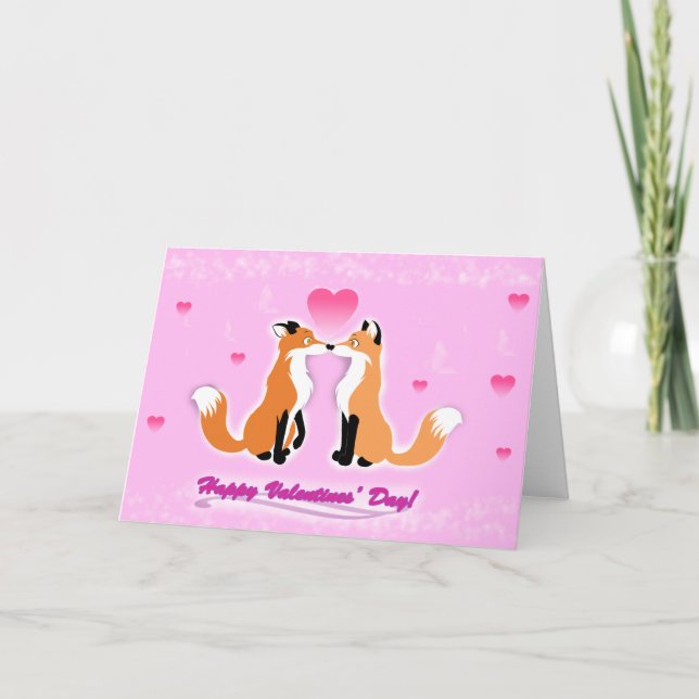 Cartes Pour Fêtes Annuelles Rendez-vous au renard de la Saint-Valentin (Devant)
