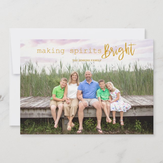 Cartes Pour Fêtes Annuelles Rendre les esprits brillants Photo de Noël (Devant)