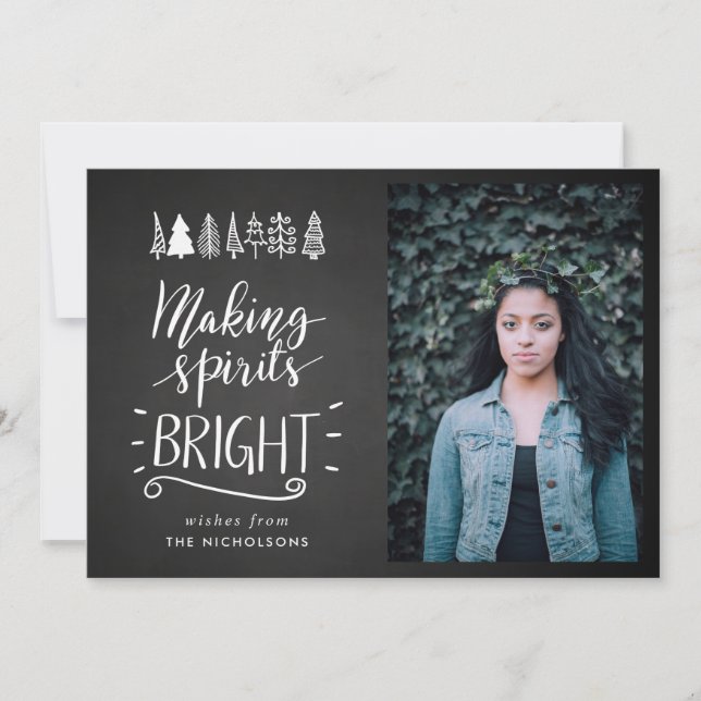 Cartes Pour Fêtes Annuelles Rendre les esprits lumineux | Chalkboard Christmas (Devant)