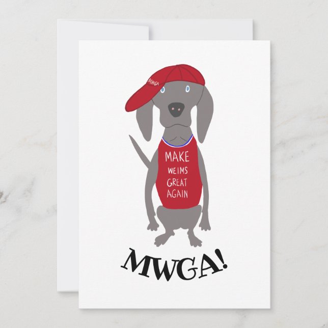Cartes Pour Fêtes Annuelles Rendre Weimaraner Weimaraner Dog de MWGA (Devant)