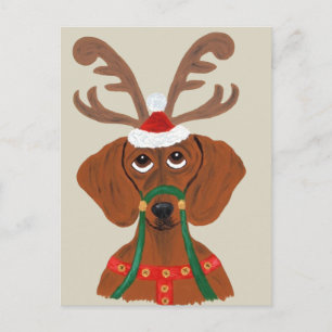 Cartes Pour Fêtes Annuelles Renne Dachshund
