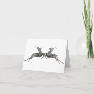 Cartes Pour Fêtes Annuelles Renne de houx et de lierre