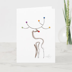 Cartes Pour Fêtes Annuelles Renne de Noël à nez rouge