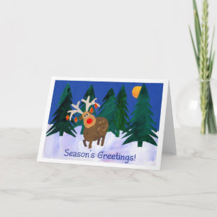 Cartes Pour Fêtes Annuelles Renne de Noël, Bonnes Fêtes !