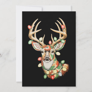 Cartes Pour Fêtes Annuelles Renne de Noël Camo Cerf Vacances Chasse Noël