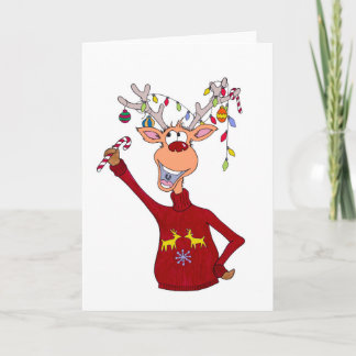 Cartes Pour Fêtes Annuelles Renne heureux