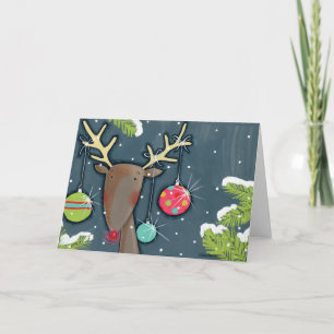 Cartes Pour Fêtes Annuelles Renne lumineux de Noël