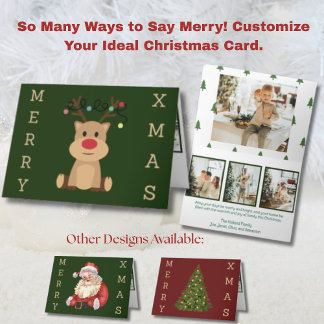 Cartes Pour Fêtes Annuelles Renne Mignon 4 Image