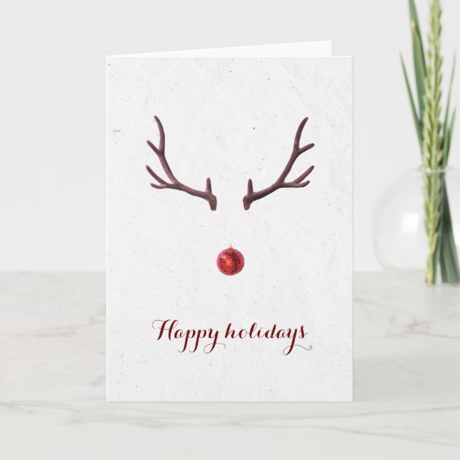 Cartes Pour Fêtes Annuelles Renne minimal drôle (Devant)