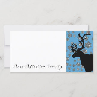 Cartes Pour Fêtes Annuelles Renne noir avec des flocons de neige