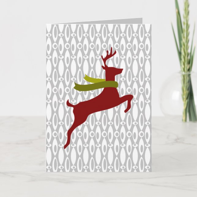 Cartes Pour Fêtes Annuelles Rennes avec Écharpe (Devant)