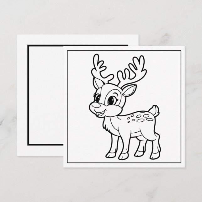 Cartes Pour Fêtes Annuelles Rennes de Noël festives (Devant / Derrière)