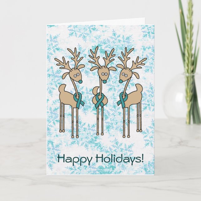 Cartes Pour Fêtes Annuelles Renouveau en ruban turquoise (Devant)