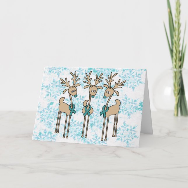 Cartes Pour Fêtes Annuelles Renouveau en ruban turquoise (Devant)