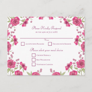 Cartes Pour Fêtes Annuelles Réponse au mariage Rose Rose Clair