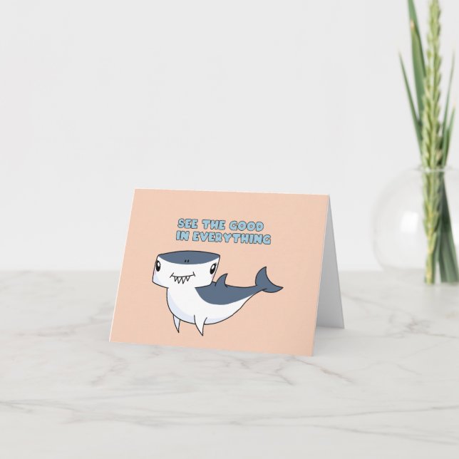 Cartes Pour Fêtes Annuelles Requin marteau positif (Devant)