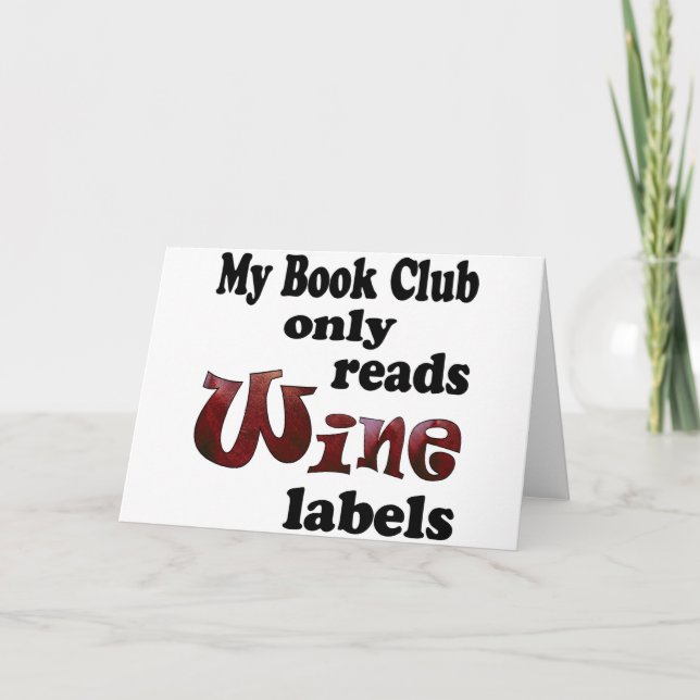 Cartes Pour Fêtes Annuelles Réserver Club Vin Étiquettes (Devant)