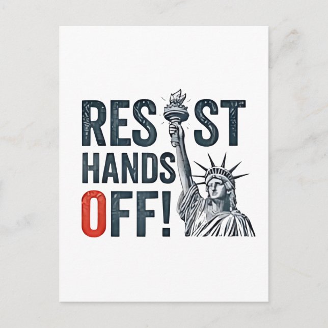 Cartes Pour Fêtes Annuelles Résister Mains Hors Liberté Statut Anti Trump (Devant)