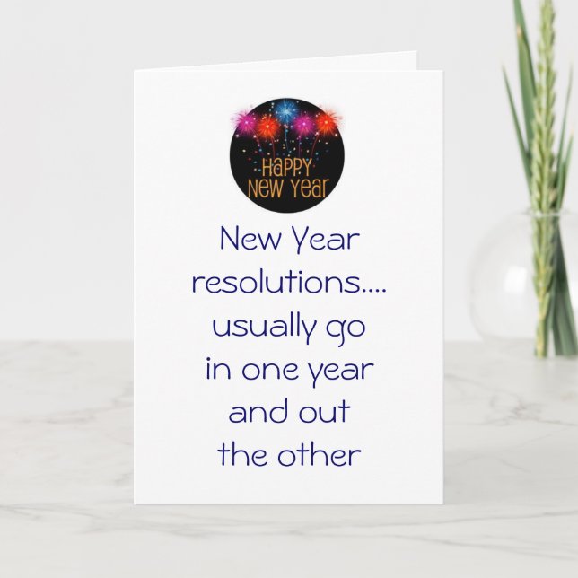 CARTES POUR FÊTES ANNUELLES RÉSOLUTION DE NOUVELLE ANNÉE - LES FAIRE CRAQUER (Devant)