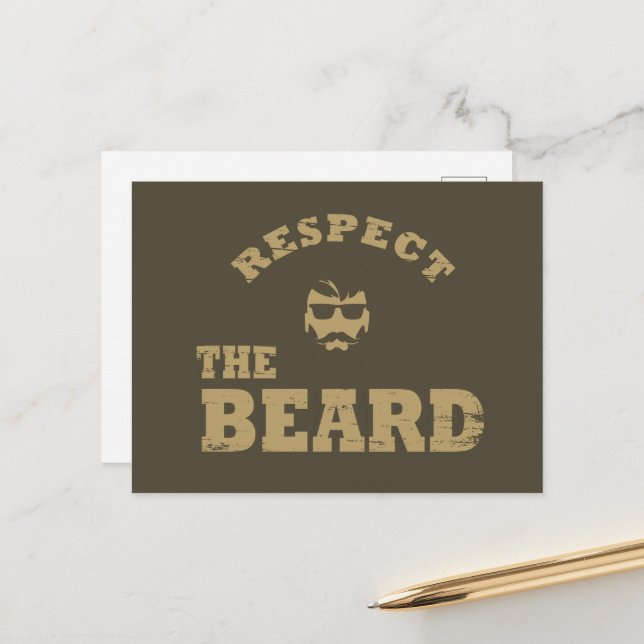 Cartes Pour Fêtes Annuelles Respectez la barbe, de drôles paroles barrées (Devant/Arrière en situation)