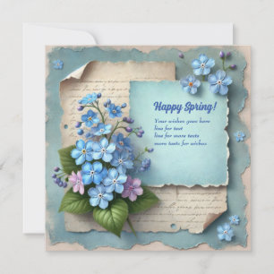 Cartes Pour Fêtes Annuelles Respirer en prenant un printemps heureux ne m'oubl