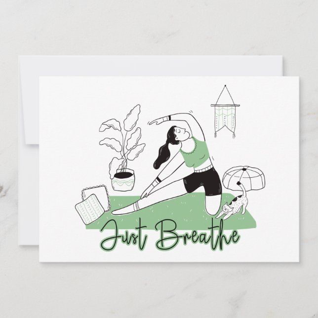 Cartes Pour Fêtes Annuelles Respirer la pochette de méditation Yoga (Devant)
