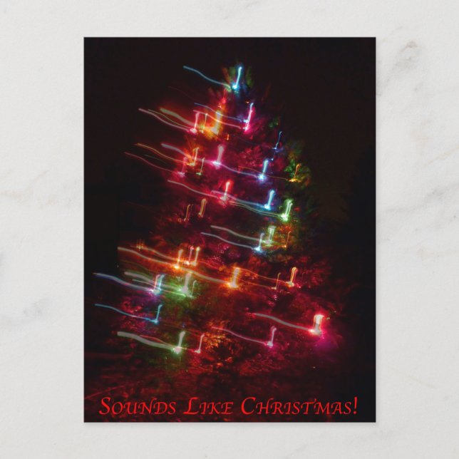 Cartes Pour Fêtes Annuelles Ressemble à de Noël (arbre et notes) (Devant)