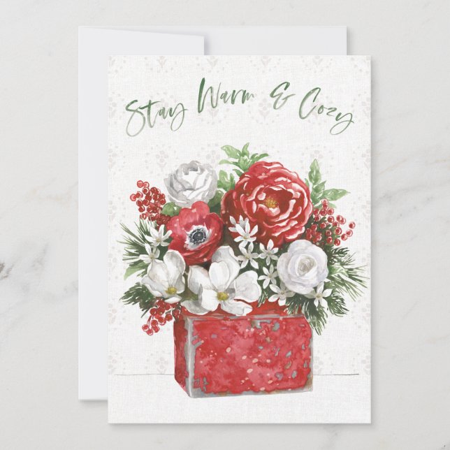 Cartes Pour Fêtes Annuelles Restez au chaud et au cosy (Devant)