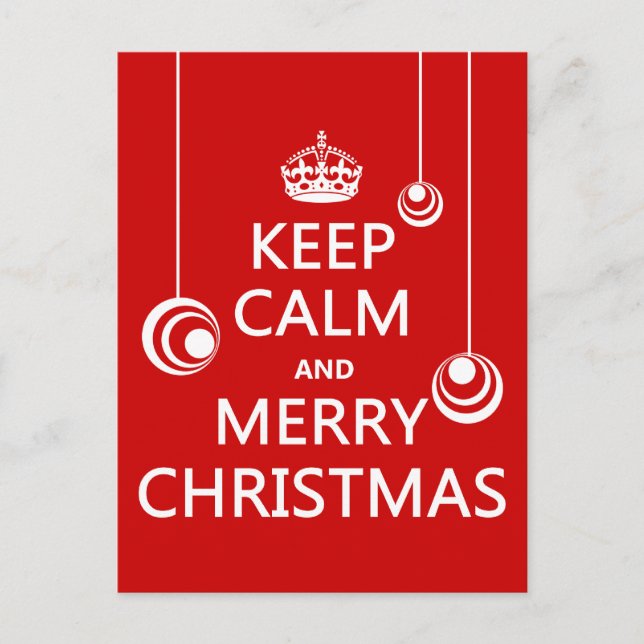 Cartes Pour Fêtes Annuelles Restez calme et joyeux Noël (Devant)