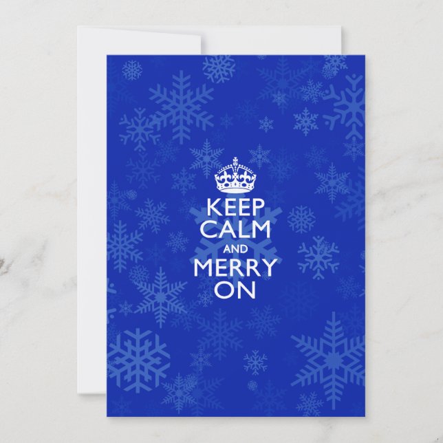 Cartes Pour Fêtes Annuelles Restez Calme Et Joyeux Sur Le Bleu (Devant)