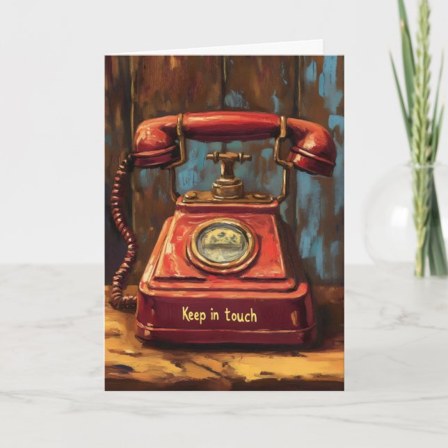 Cartes Pour Fêtes Annuelles Restez en contact Ancien Téléphone (Devant)