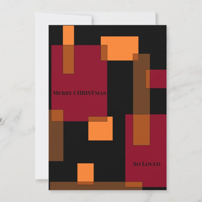 Cartes Pour Fêtes Annuelles Résumé géométrique Rouge Brown Noir Noël (Devant)