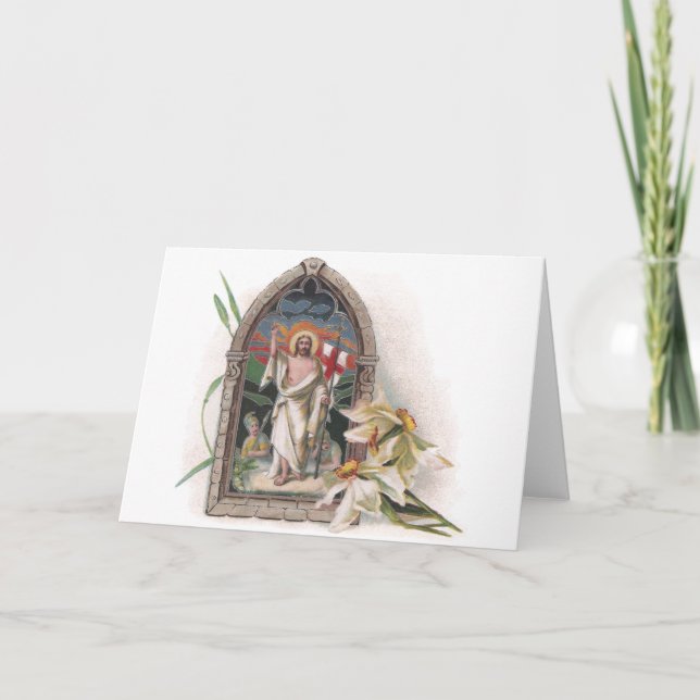 Cartes Pour Fêtes Annuelles Résurrection de la fenêtre de l'église du Christ (Devant)