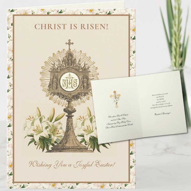 Cartes Pour Fêtes Annuelles Résurrection de Pâques Jésus Lys chrétiens (Créateur téléchargé)