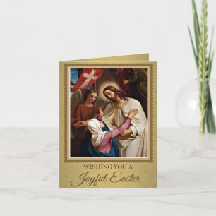 Cartes Pour Fêtes Annuelles Résurrection Pâques Jésus Religieux Vintage