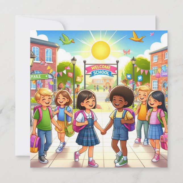 Cartes Pour Fêtes Annuelles Retour à l'école (Devant)