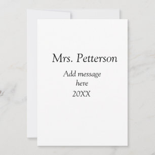 Cartes Pour Fêtes Annuelles Retour à l'école professeur appréciation ajouter c