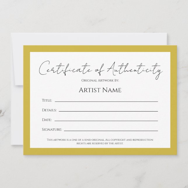 Cartes Pour Fêtes Annuelles Retour Art Photo Certificat d'authenticité (Devant)