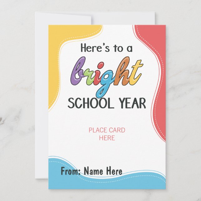 Cartes Pour Fêtes Annuelles Retourner à l'école brillante Année Titulaire de c (Devant)