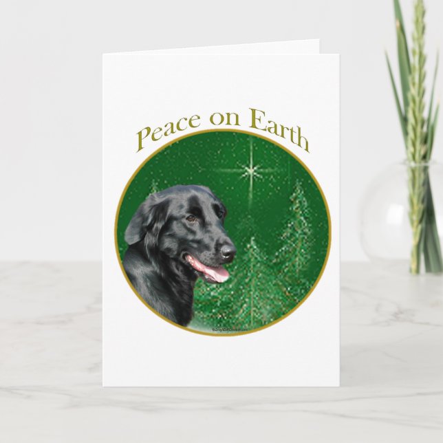 Cartes Pour Fêtes Annuelles Retriever à revêtement plat Paix (Devant)