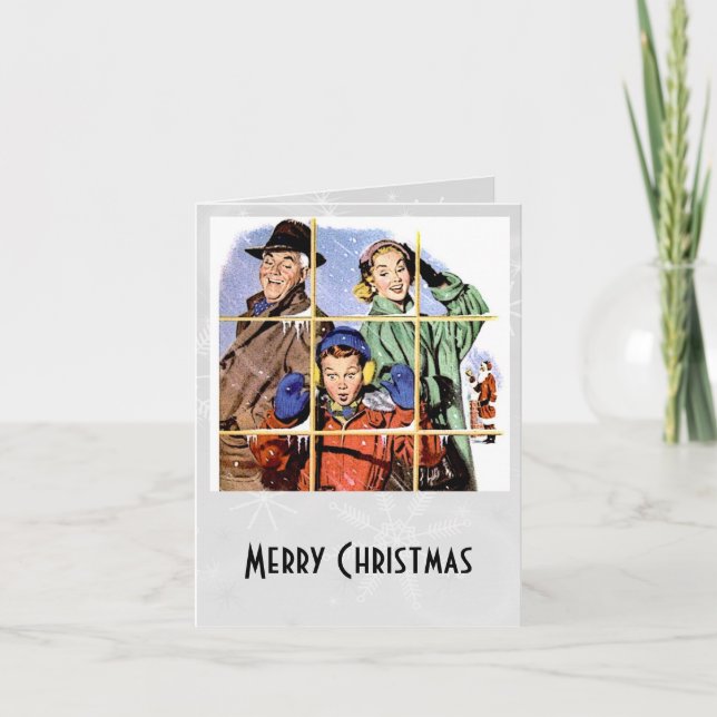 Cartes Pour Fêtes Annuelles Retro 1950 Noël (Devant)